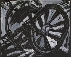 Wheel Series, Watercolour on Black Paper, Artist Somnath Hore "In Stock"