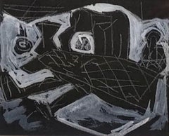 Untitled, Watercolour on Black Paper, Artist Somnath Hore "In Stock"