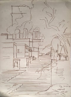 Narad Ghat and Tulsi Ghat in Baranasi, steps of the Temple by Master Artist