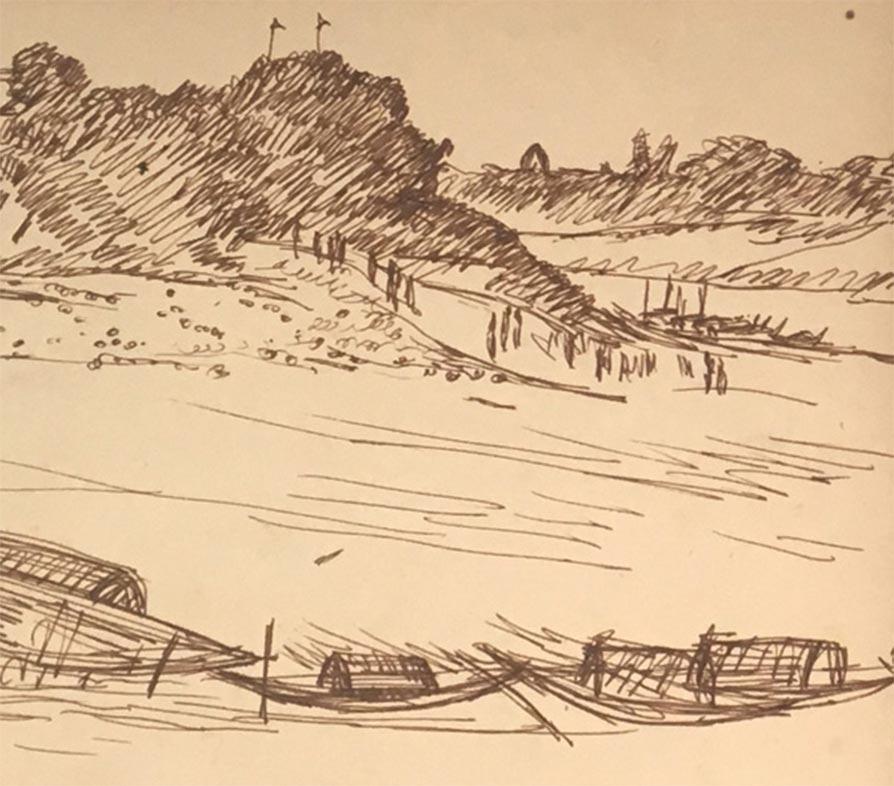 Jiyagunj : Barco, Dibujos Raros, Tinta sobre Papel del Maestro Artista Indio Indra Dugar en venta 3
