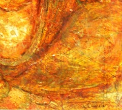 Ganesha, Hindu God, Mythology, acrylic in bright red, yellow by Artist Arup Das