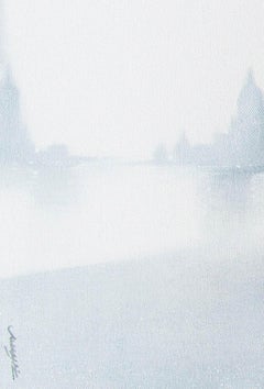 Monsoon Ride 1, Horse Cart, Heavy Rain, Temples, Charcoal, Acrylic "In Stock"