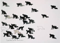 Mock Practice, Figurative, Japanese Ink on paper by Contemporary Indian Artist