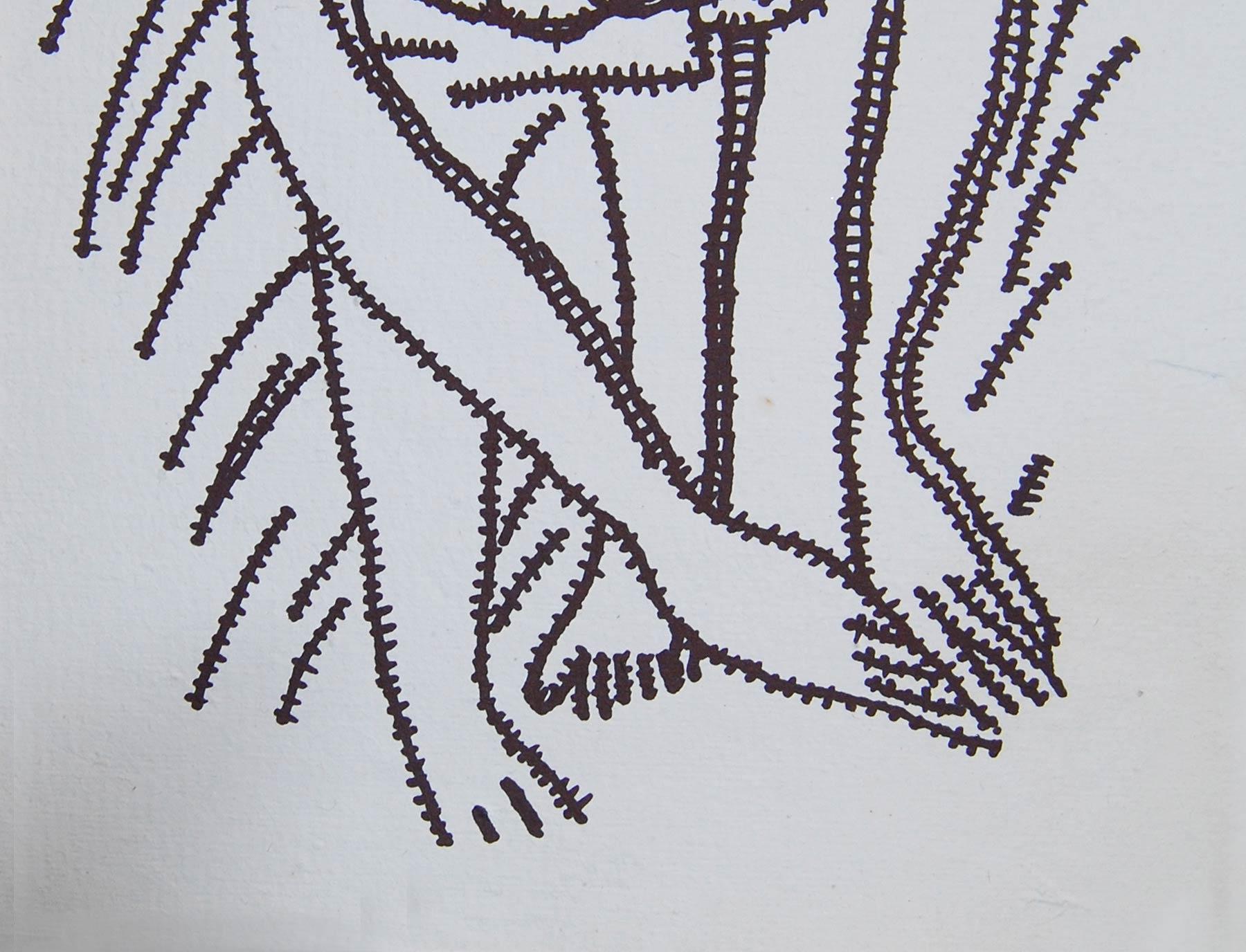 Prakash Karmakar - Ohne Titel - 14,5 x 11 Zoll (ungerahmte Größe)  
Tinte auf Papier  
Inklusive Versand in Rollenform.          

Stil : Der legendäre Meisterkünstler Lt. Prakash Karmakar aus Bengalen war allein für die bengalische Kunstbewegung