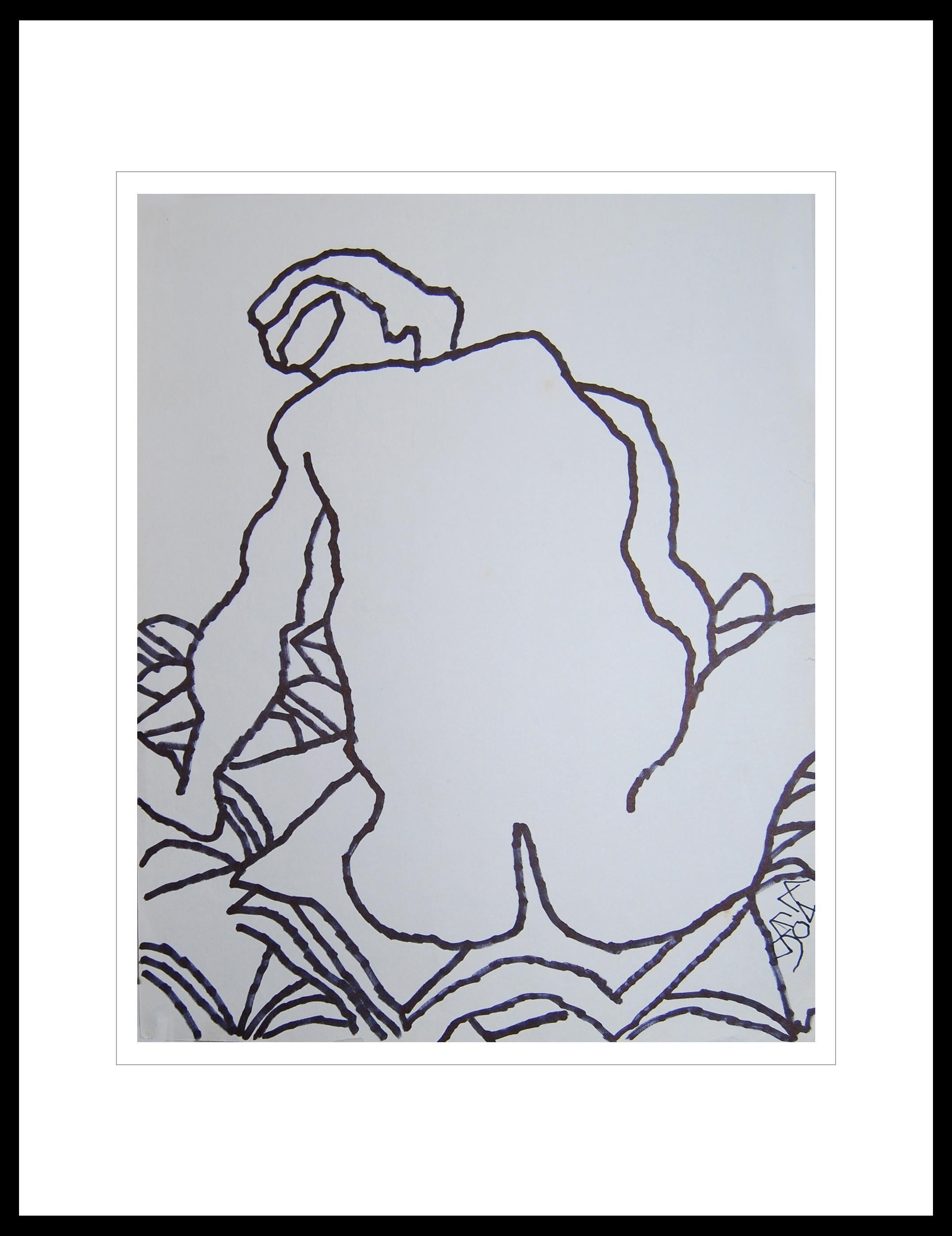 Prakash Karmakar – Untitled – 14 x 11 inches (unframed size)  
Ink on paper  
Signed lower right in Bengali
Inclusive of shipment in roll form.          

Style : Legendary master artist Lt. Prakash Karmakar from Bengal was solely responsible for