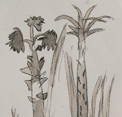 Palm Grooves of South India, Charcoal & Wash on Paper, (set of two) "In Stock"