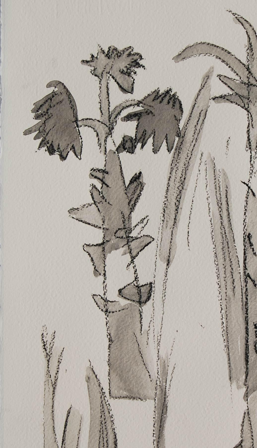 Palm Grooves of South India, Holzkohle & Wasch auf Papier, (Set von zwei) „In Stock“ (Moderne), Art, von K.G. Subramanyan
