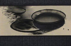 Biriany Choudron, peinture de nature morte, acrylique, pigment, noir, blanc « en stock »