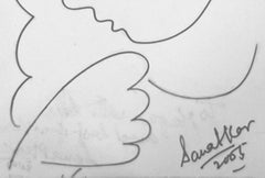 Femmes, dessin, encre sur papier, noir et blanc par l'artiste indien moderne « En stock »