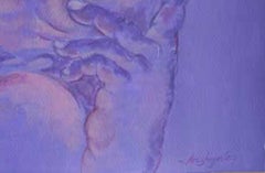 Human Form, Multi Faceted, Acrylic Painting, Blue, Violet, Red colors "In Stock"