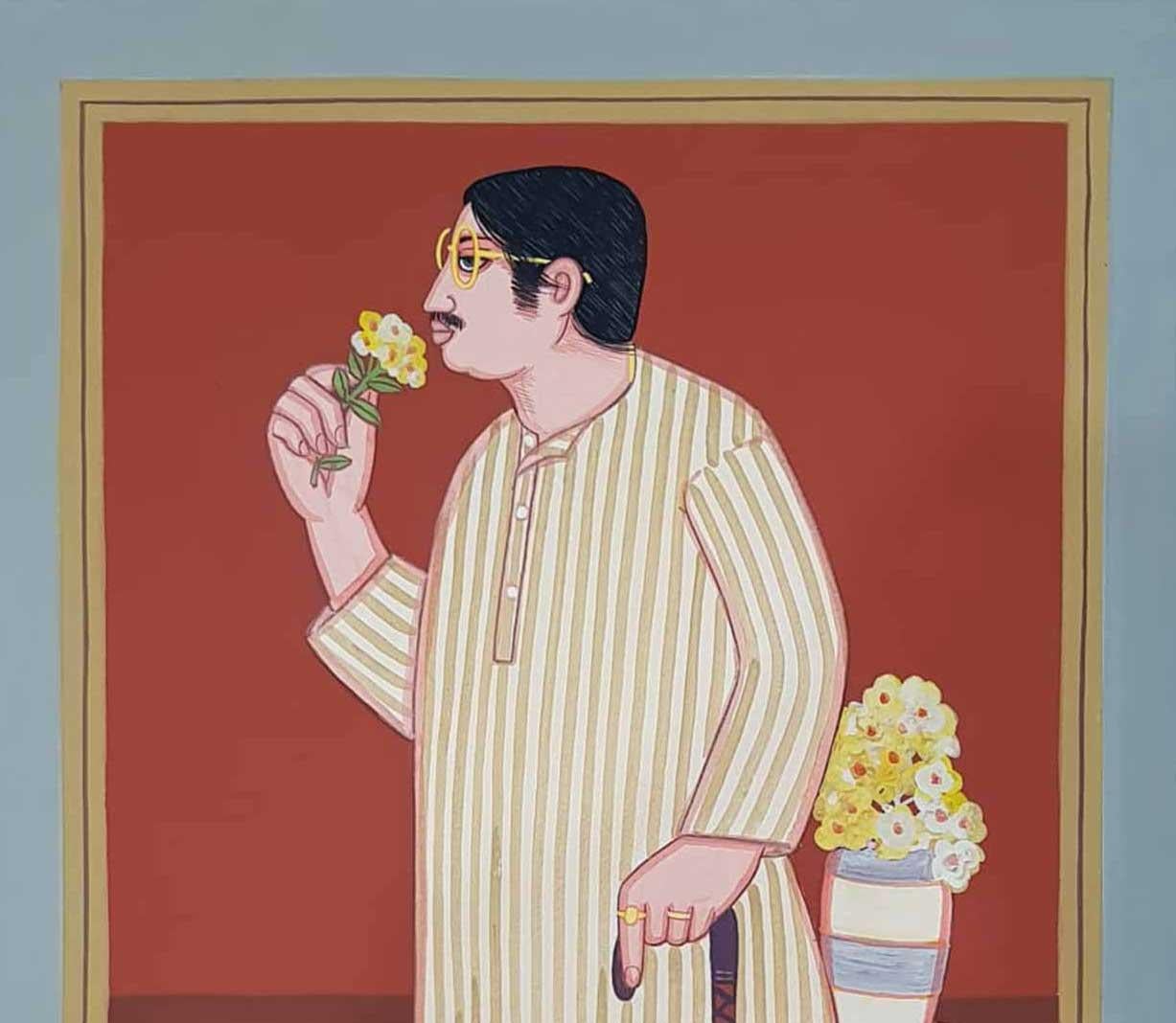 Lalu Prasad Shaw - Untitled - 21 x 15 inches (unframed size)
Tempera on Board
Inclusive of shipment in roll form.

Style : Known widely for his highly stylized portraits of Bengali women and couples, Lalu Prasad Shaw’s works lay the most emphasis on