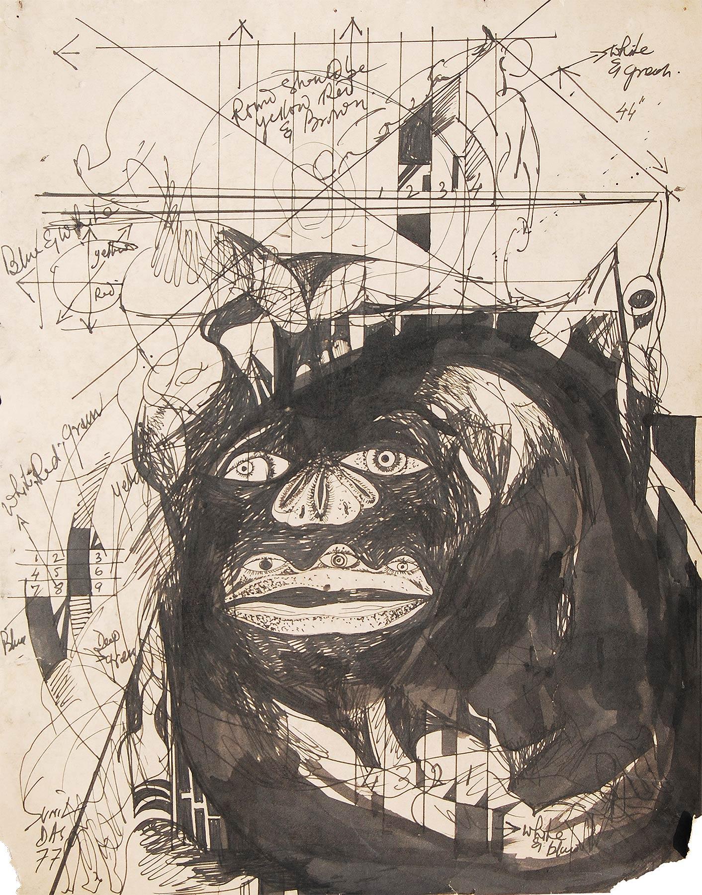 Avant-garde Gusto, Drawing, Ink on Paper, Black & White, Modern Art "In Stock"