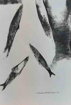 Survival II, Charcoal on Fabriano Paper, Black, White by Indian Artist"In Stock"