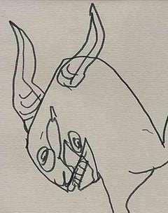 Galloping Horse, Ink, Pen Drawing on Paper, Black & White by Sunil Das"In Stock"