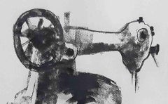 Survival III -Charcoal On Paper, Sewing Machine Black & White "In Stock"