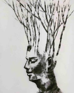 Being one with Nature IV, Man & Environment, Charcoal, Black & White "In Stock"