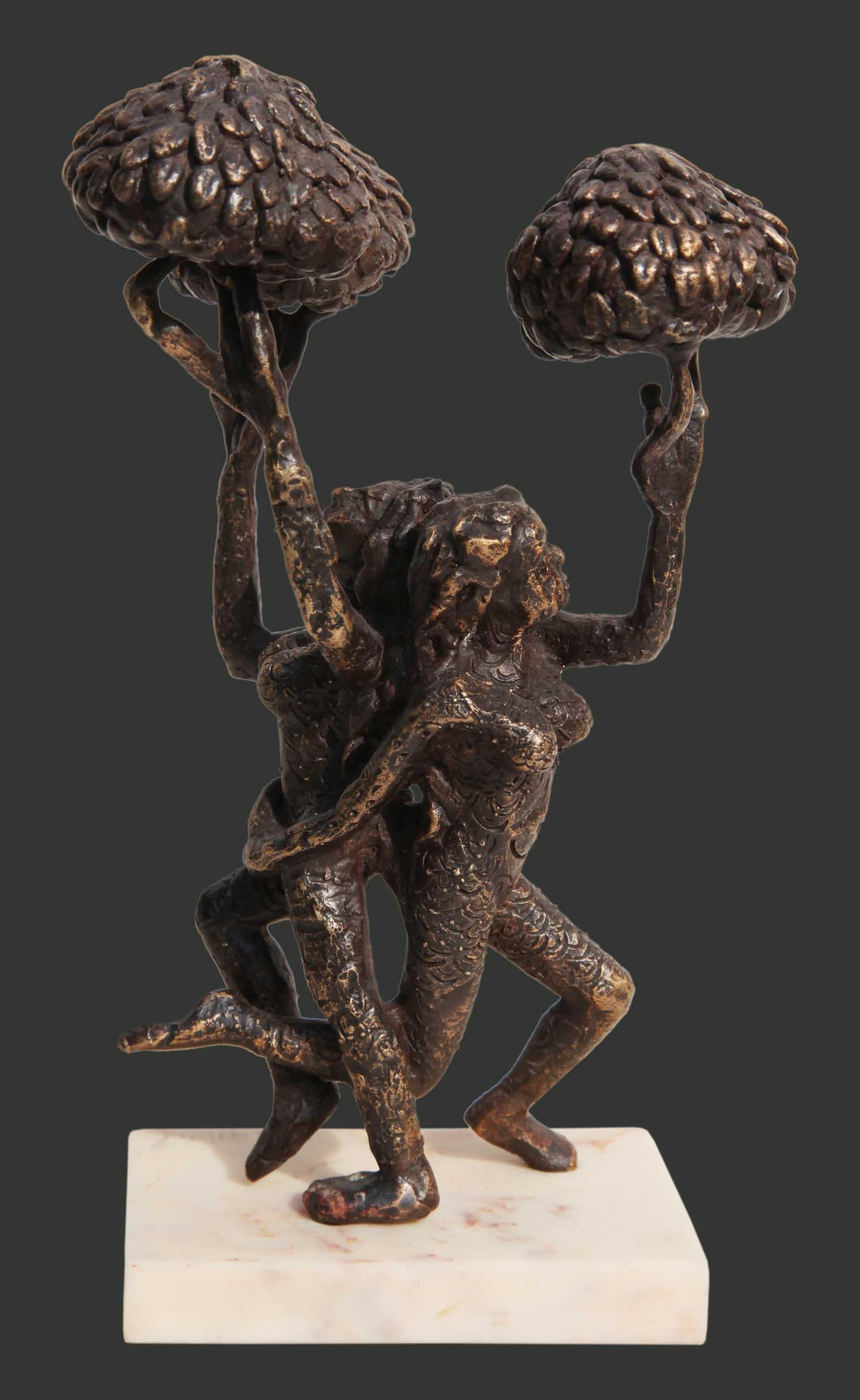 Seema Kohli Nude Sculpture - The Tree of Life, Bronze Sculpture, Brown by Indian Artist "In Stock"