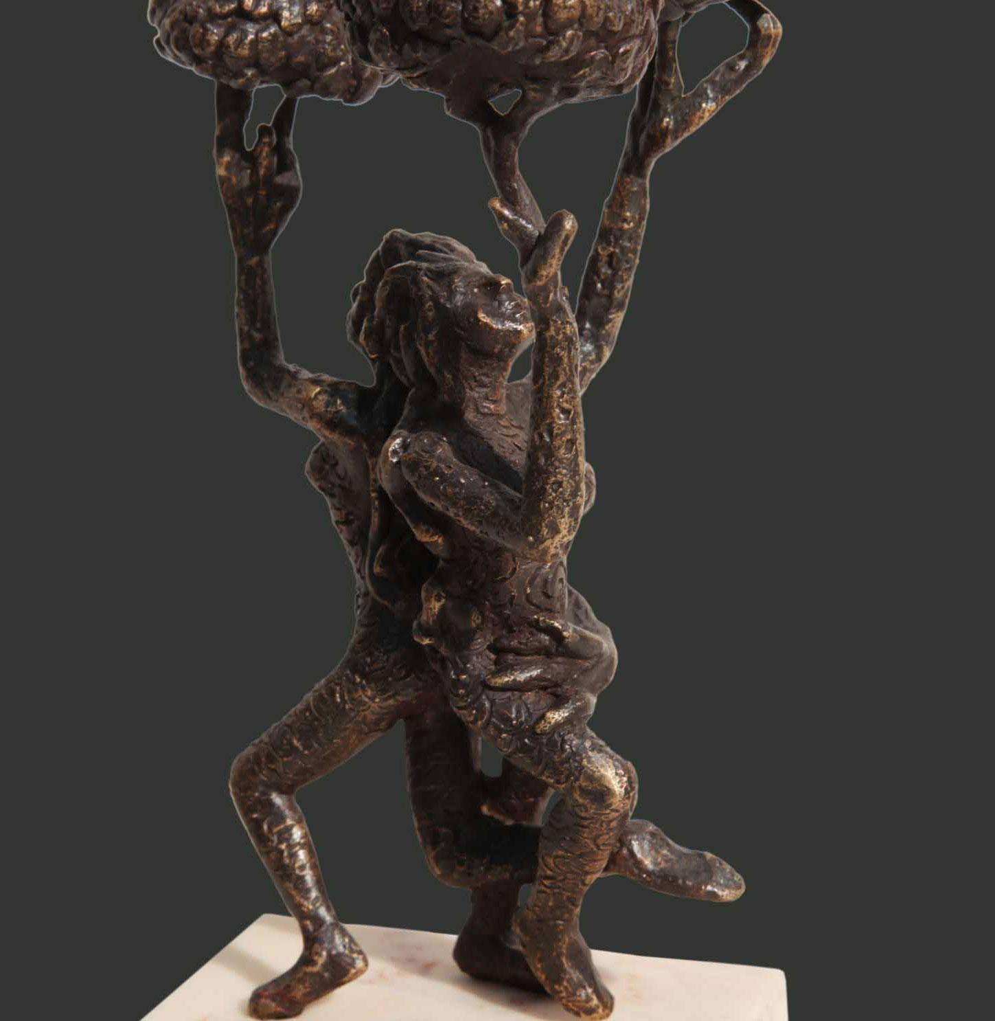 The Tree of Life, Bronze Sculpture, Brown by Indian Artist 