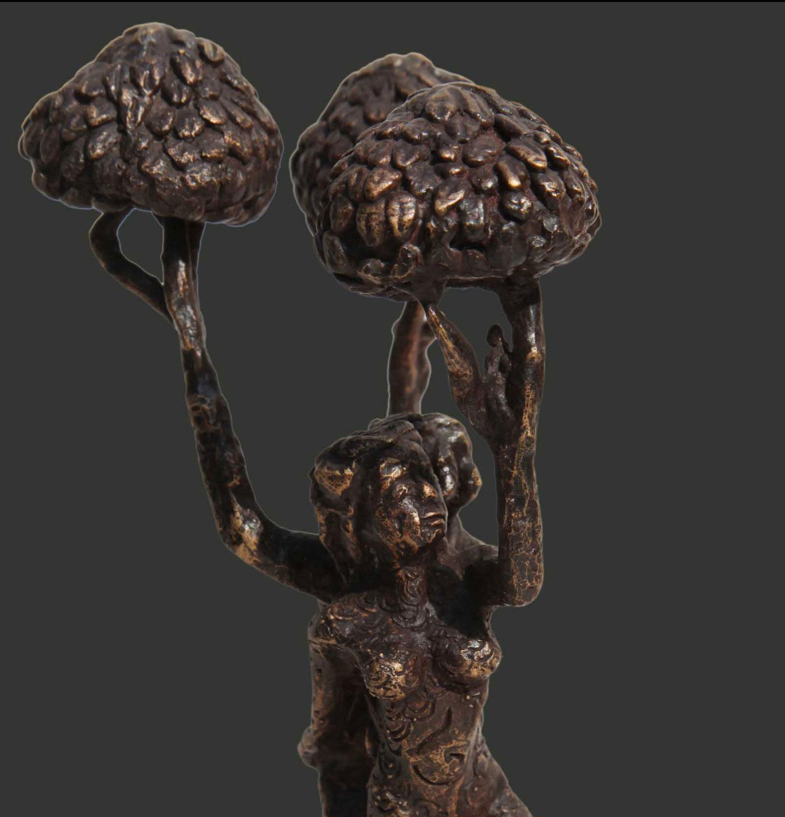 The Tree of Life, Bronze Sculpture, Brown by Indian Artist 