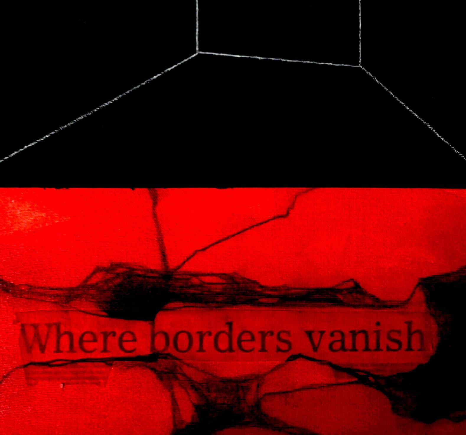 Where Borders Vanish, Abstract, Mixed Media on Canvas, Red, Black 