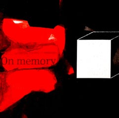 On Memory, Abstract, Acrylic Oil on Canvas, Red, Black by Indian Artist"In Stock"