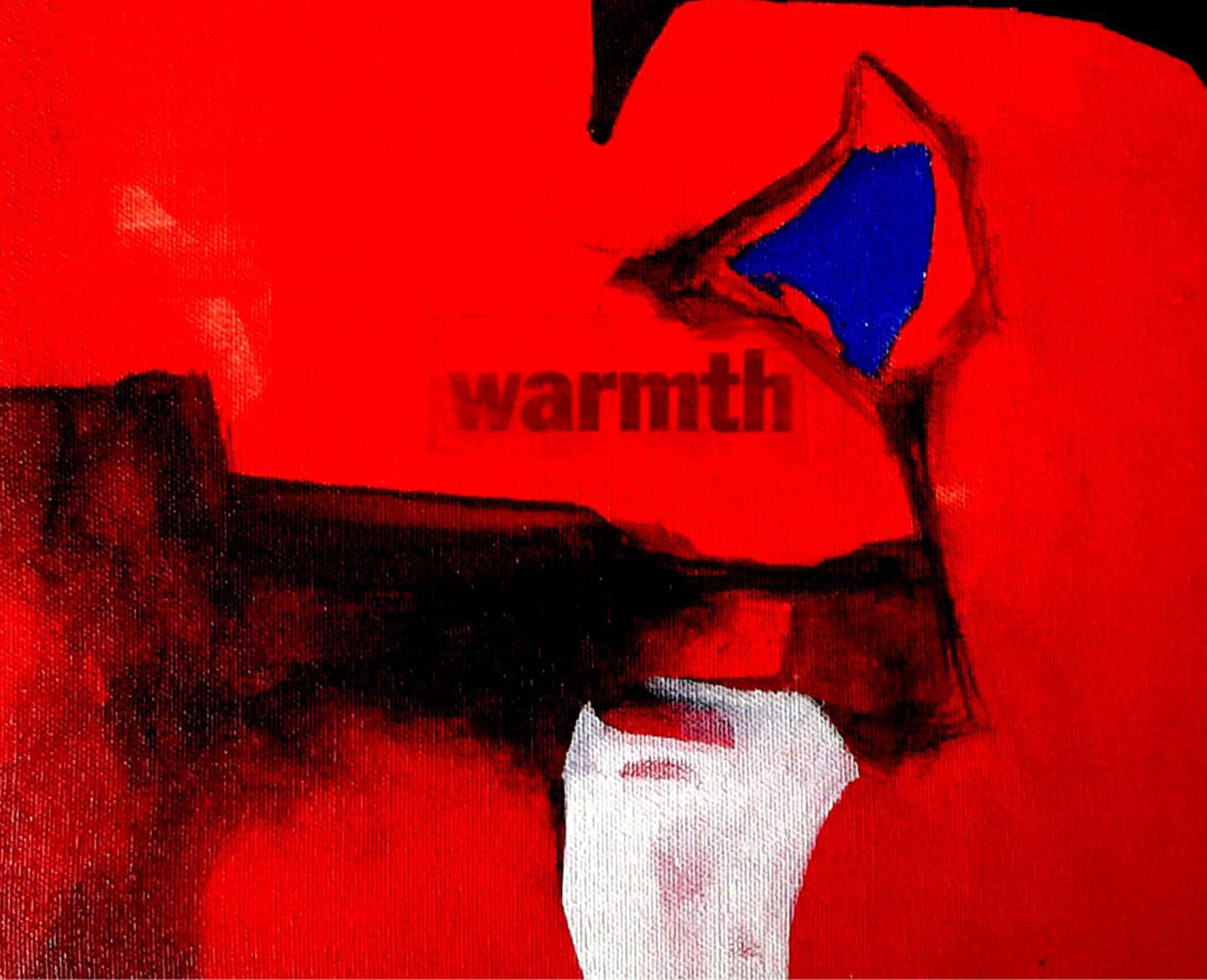 Warmth, Abstract, Arcylic Oil  on Canvas, Red, Black, Blue, White 