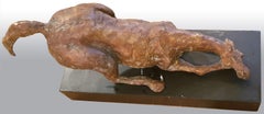 Cavallo II, scultura in bronzo, patina marrone e verde da un artista indiano "In stock