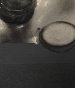 Magma n°27, Acrylic & Pigment on canvas, Black, Grey by Indian Artist"In Stock"