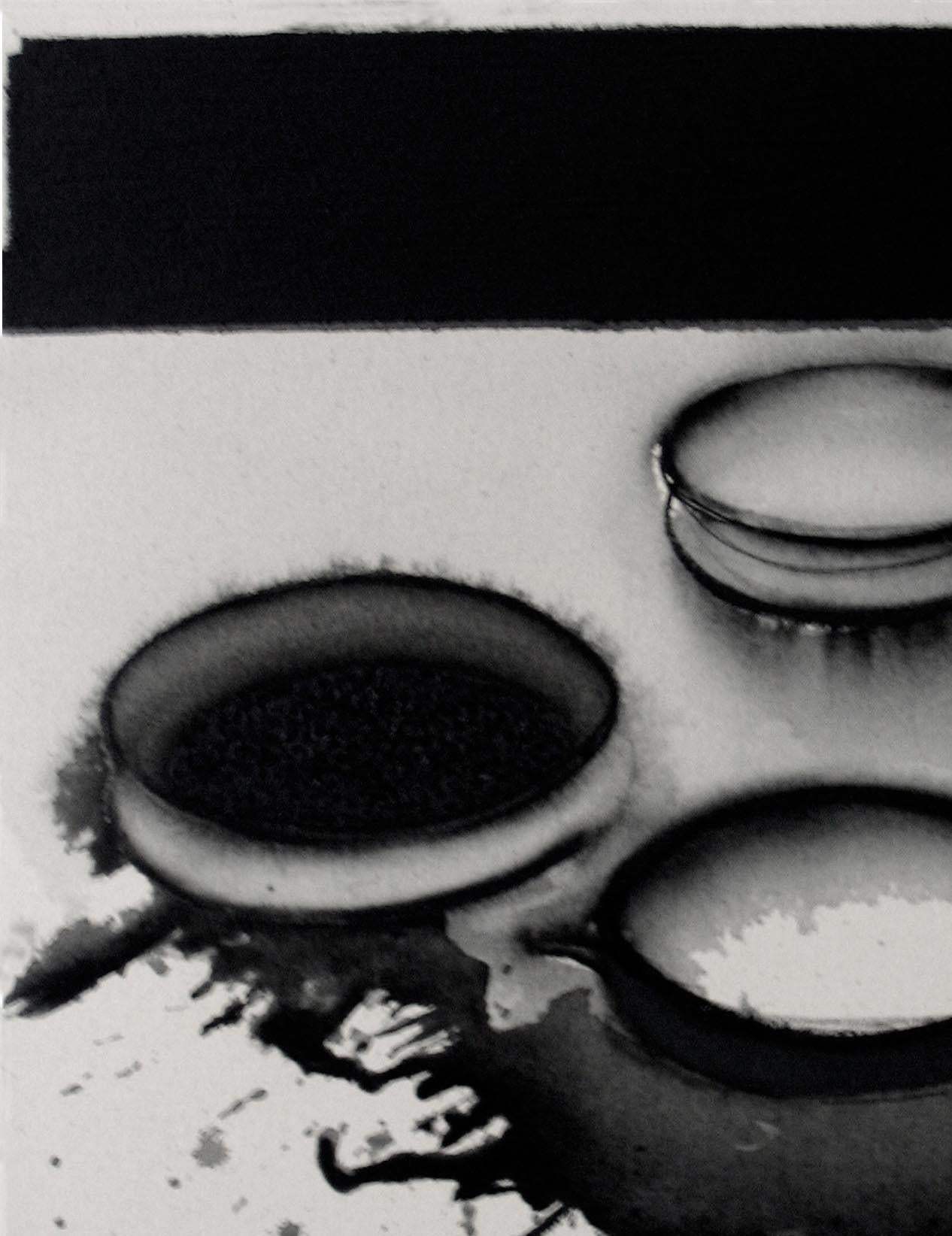 Pots- Universe, Acrylic & Pigment on Canvas, Black, White, Grey Color 