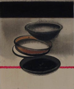 Pots, Acrylic & Pigment on Canvas, Black, Red, Grey, Brown Colour "In Stock"