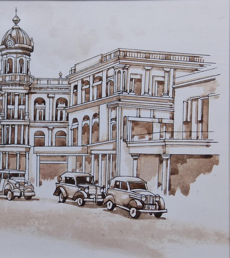 Saikat Maity - Old Kolkata Painting 
Watercolour on paper
Framed Size :  15 x 17 inches
Painting size : 8 x 10 inches (unframed ) 

Inclusive of shipment in ready to hang form.

The artist has selected the iconic landmark of Kolkata city, during the