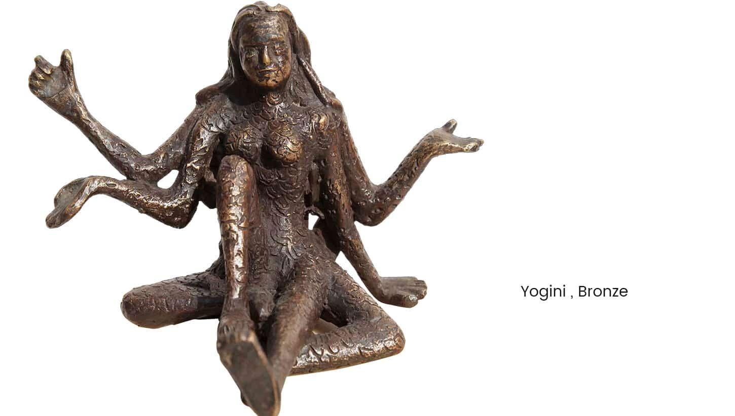 Set of 4 Sculpture; Shakti, Yogini, Tree of Life, Indian Epics, Bronze 