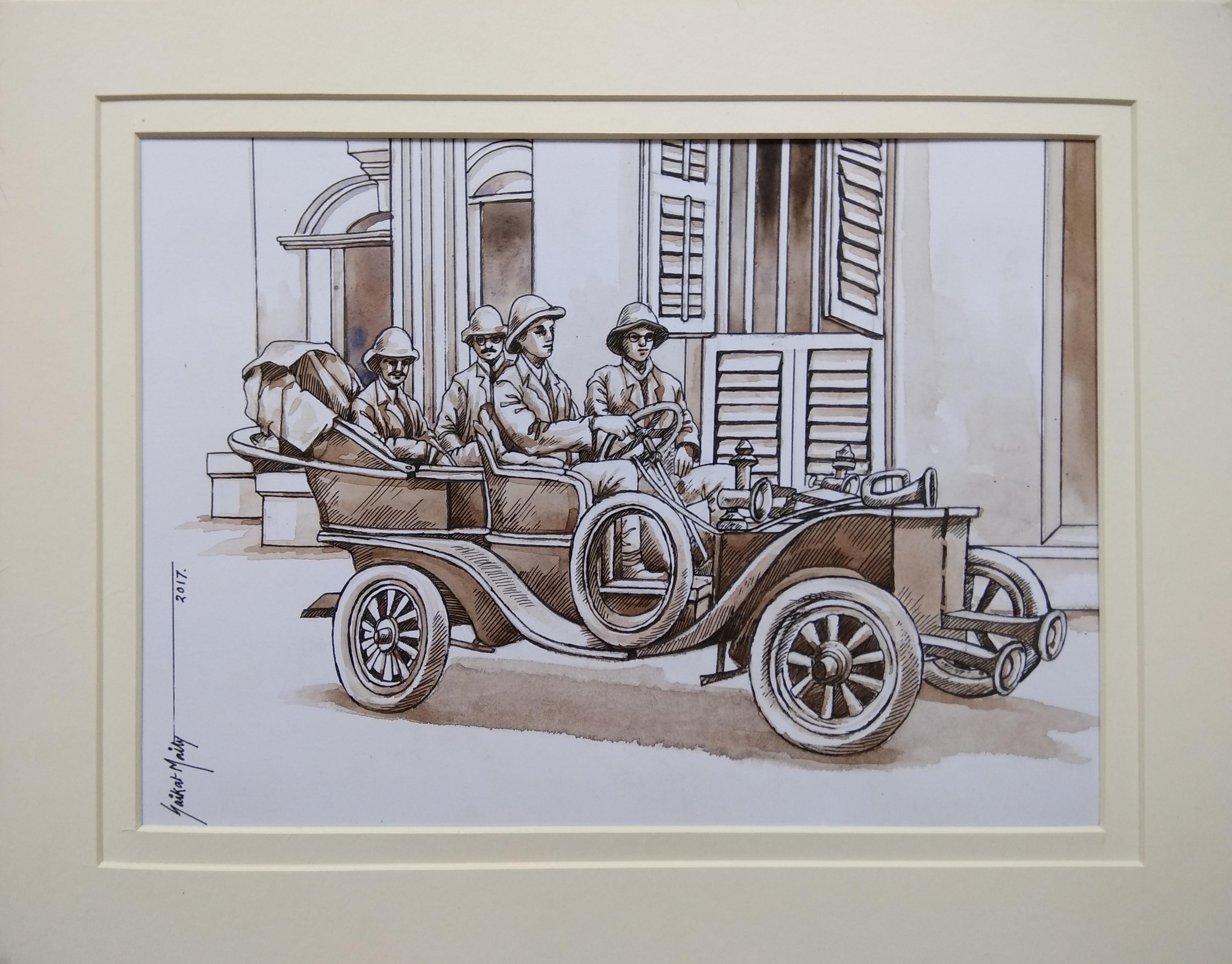 Saikat Maity - Pittura antica di Kolkata 
Acquerello su carta , Dimensioni: 8 x 10 pollici     (senza supporto e cornice) 
                                       Dimensioni: 16 x 18 pollici   (con montaggio e incorniciatura di 1 pollice)

Saikat
