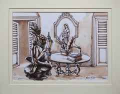 Set of 5 CityScapes, Watercolours, Sepia Color, Colonial Bengal, India'In Stock'
