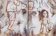 Boy & Girl, Ciril, Acrylic, high quality cotton fiver on canvas, Brown"In Stock"