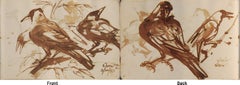 Crows Serie, Aquarell auf Papier, seltene Kunst des indischen bengalischen Künstlers „In Stock“