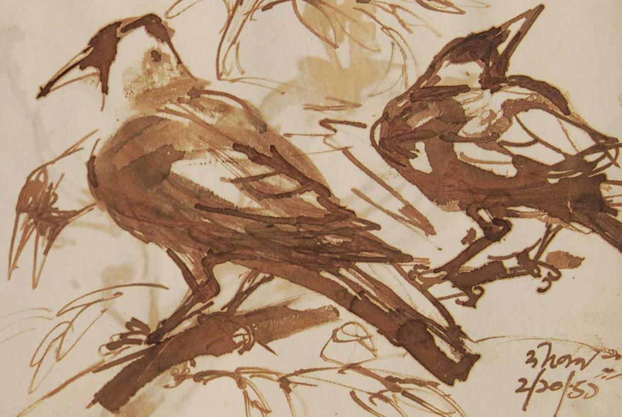 paintings of crows