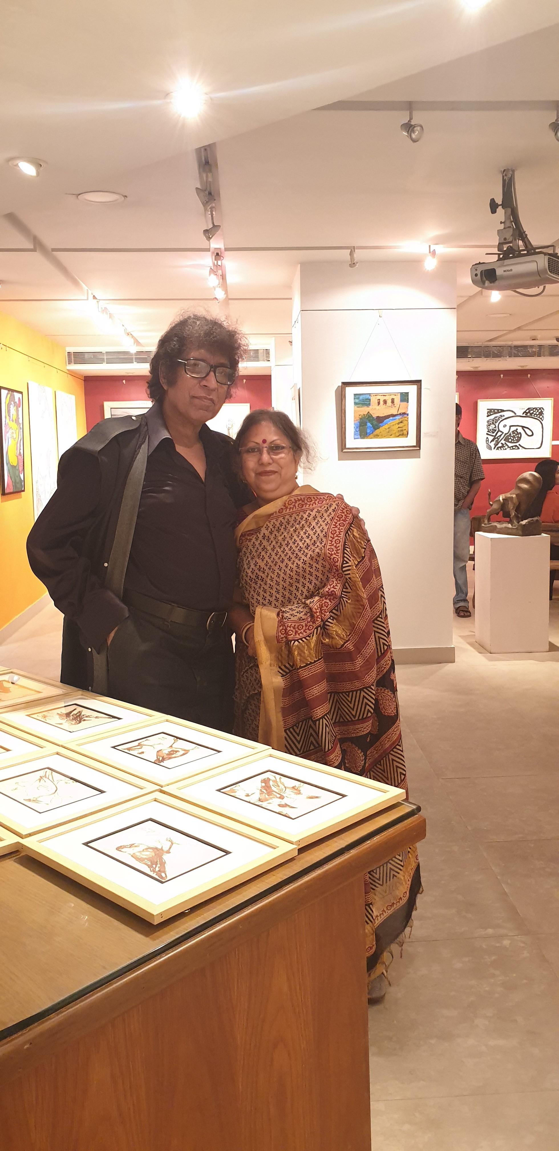 Crows-Serie, Aquarell auf Papier, seltene Kunst von indischer Künstlerin aus Bengalen, „Auf Lager“ im Angebot 1