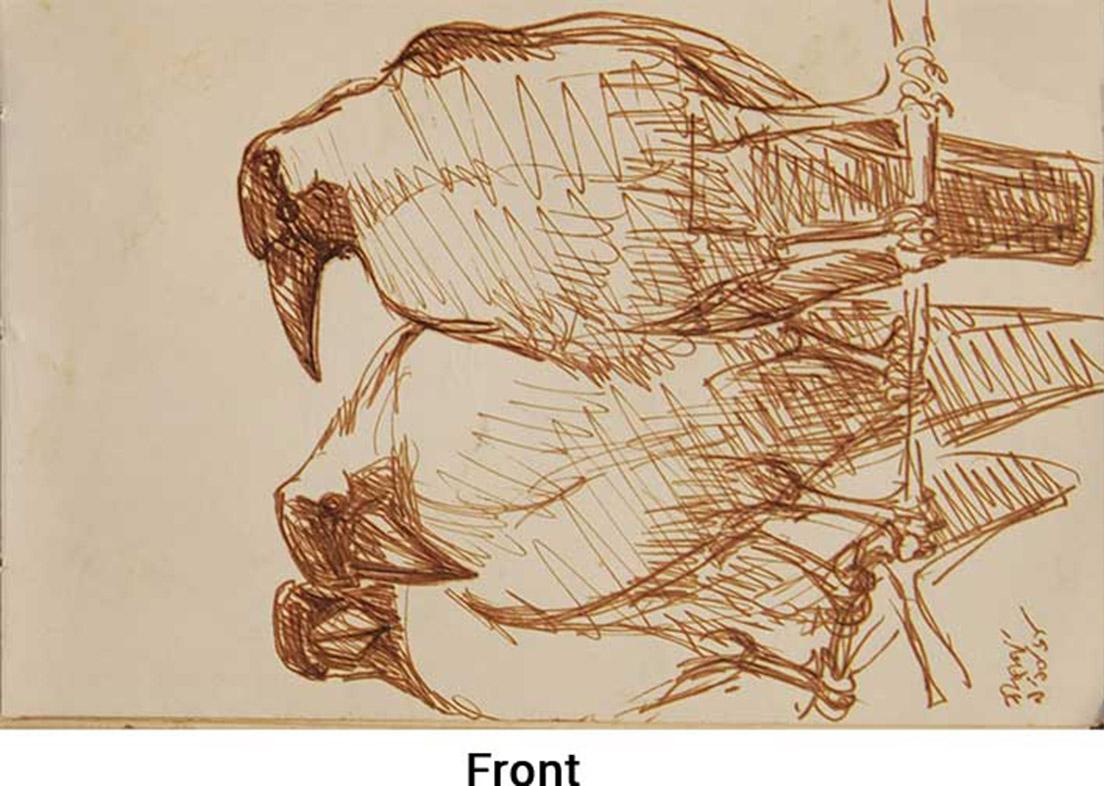 Crows-Serie, Aquarell auf Papier, seltene Kunst von indischer Künstlerin aus Bengalen, „Auf Lager“ – Art von Dipen Bose