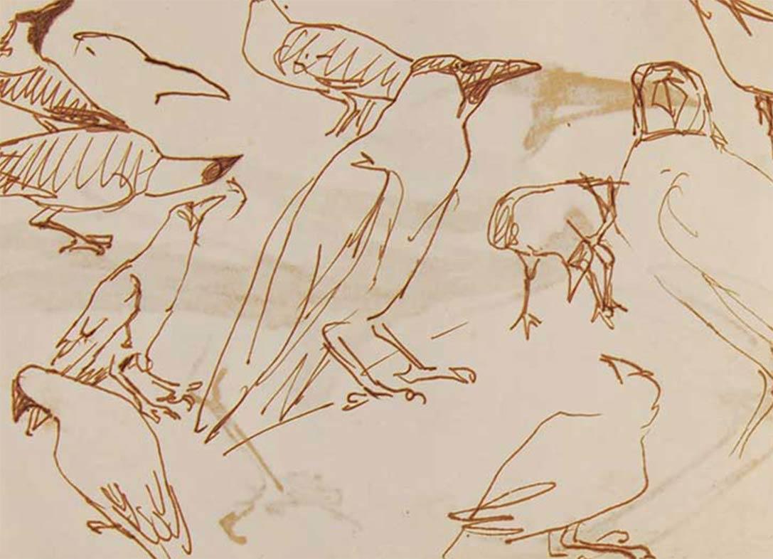 Rare pièce de collection d'un artiste de l'école du Bengale 
Artiste : Dipen Bose 
Médium : Aquarelle sur papier
Taille : 7.5 x 5 pouces
Peintures sur les deux faces du papier.
Extraordinaire et unique.

Le maître artiste montre ici très subtilement