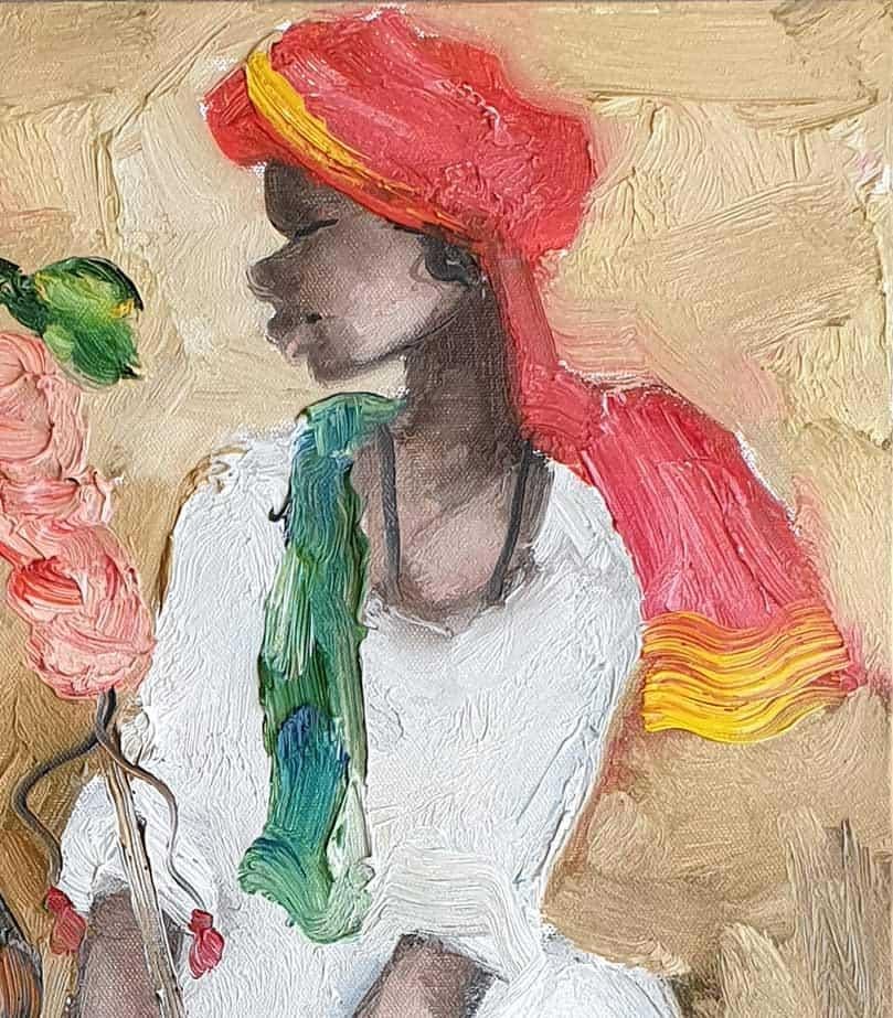 JMS Mani - Badami People
Oil on Canvas - 16 x 16 inches each (unframed size)
Inclusive of shipment in ready to hang form.

The simple, rustic folk of the Deccan Plateau in South India, with strong Dravidian (an ancient race in South India) features,