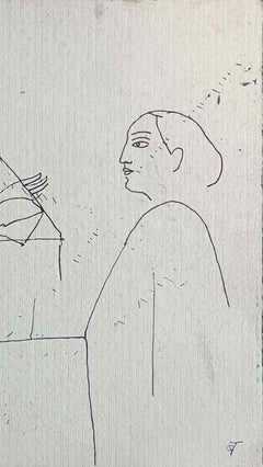 Sketch of Women, Drawing, Ink on paper by Modern Indian Artist "In Stock"