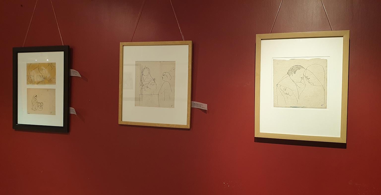 Sketch of Women, Drawing, Ink on paper by Modern Indian Artist 