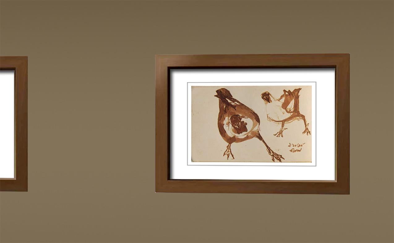 Serie Crow, Disegni rari, Acquerello a pennello su carta dell'artista del Bengala 