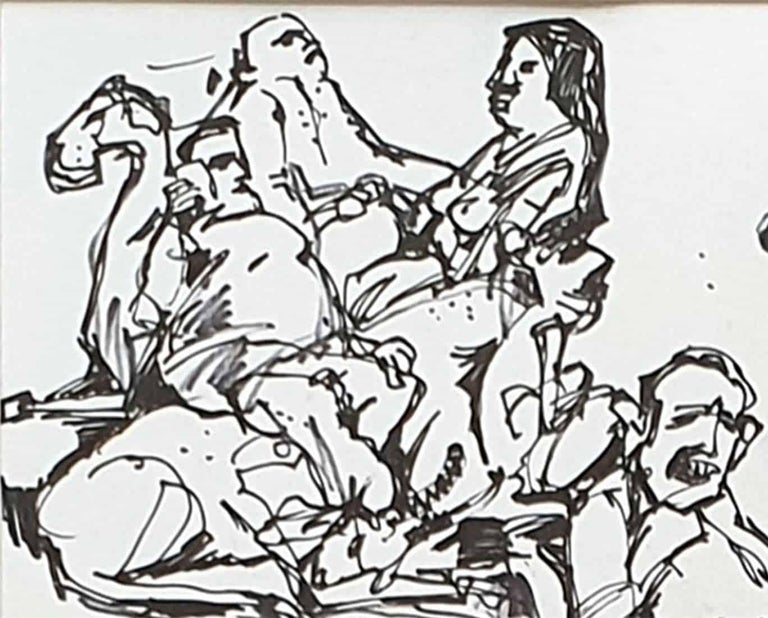Drawing, Figurative, Animal, Ink on paper, Black, White, Indian Artist