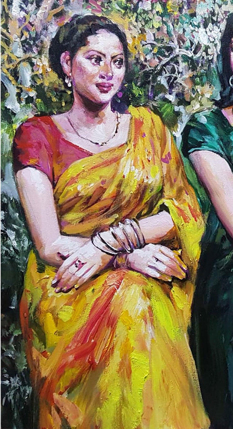 Subrata Gangopadhyay - Untitled - 28 x 34.5 inches (unframed size)
Acrylic on Canvas 
Inclusive of shipment in roll form.

Style : He is widely considered one of India's leading painters in the modern realistic tradition. The strength of his lines