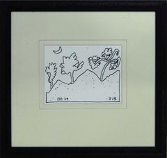 Landscape, Drawing, Ink on paper, Black, White by Modern Indian Artist"In Stock"