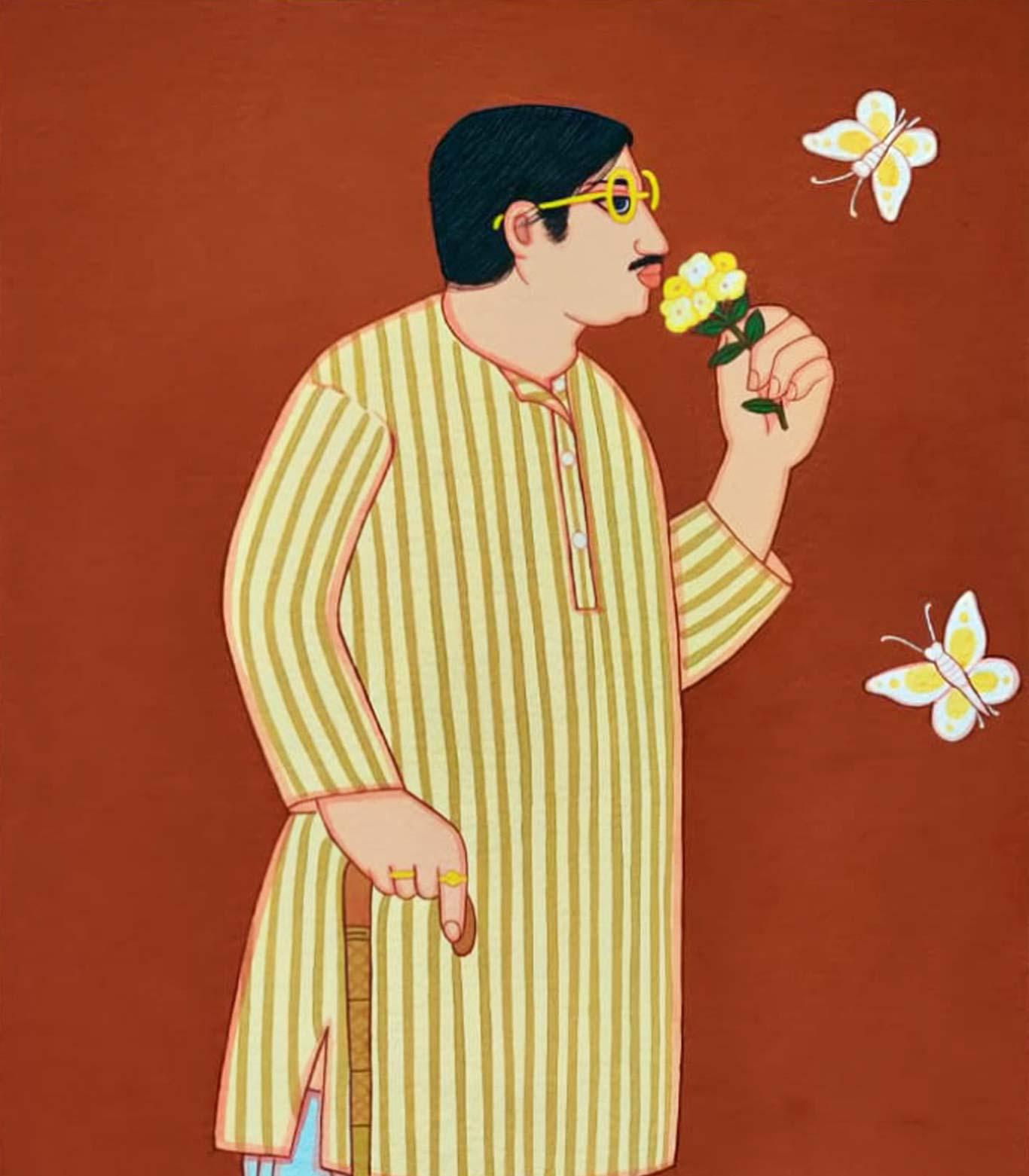 Lalu Prasad Shaw - Babu - 21 x 15 inches (unframed size)
Tempera on Board
Inclusive of shipment in high quality framing Crated and Ready to Hang

Style : Known widely for his highly stylized portraits of Bengali women and couples, Lalu Prasad Shaw’s