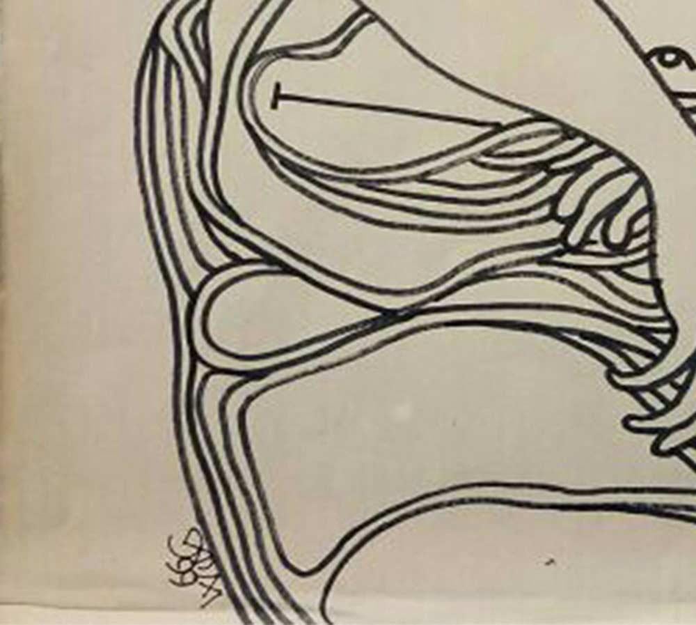 Nude Woman, Drawing, Ink, Marker on Paper by Modern Indian Artist