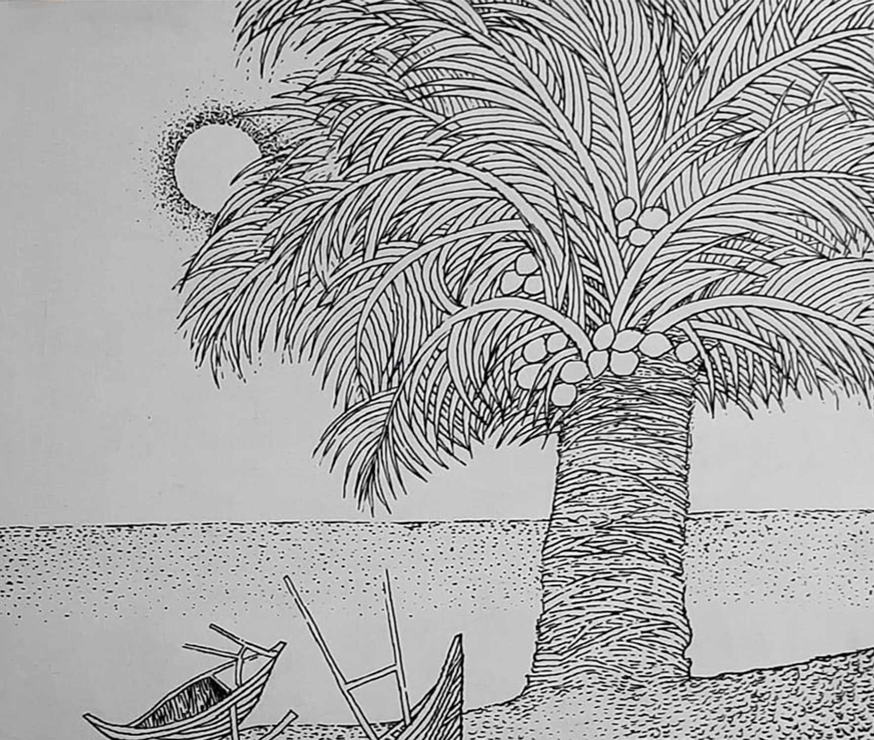 beach landscape drawing